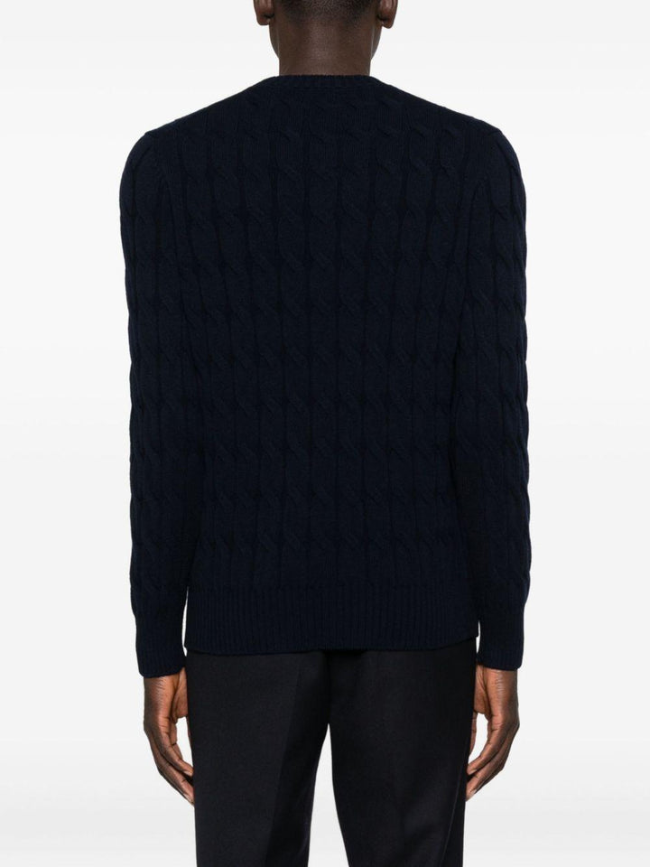 Maglione con lavorazione intrecciata blu navy 