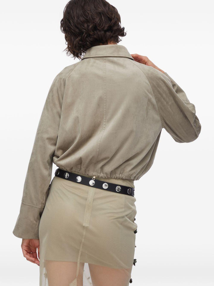 Bomber in pelle scamosciata 
