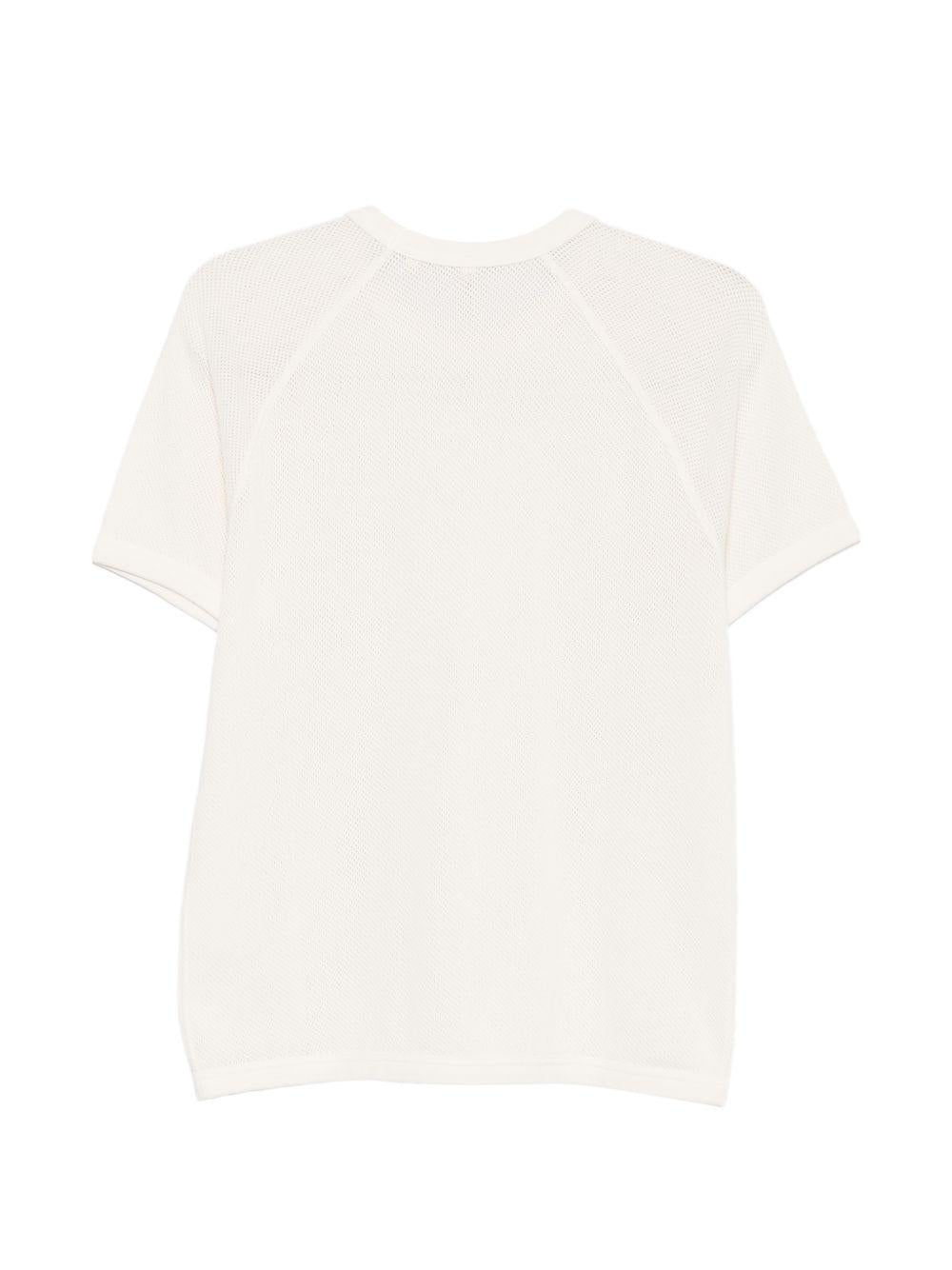 T-shirt bianca textured con maniche raglan 