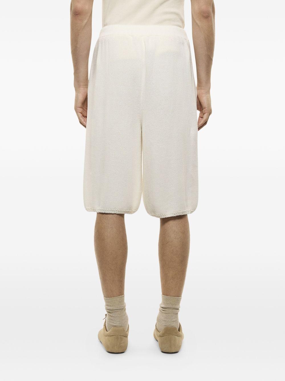 Shorts bianchi in maglia con coulisse 
