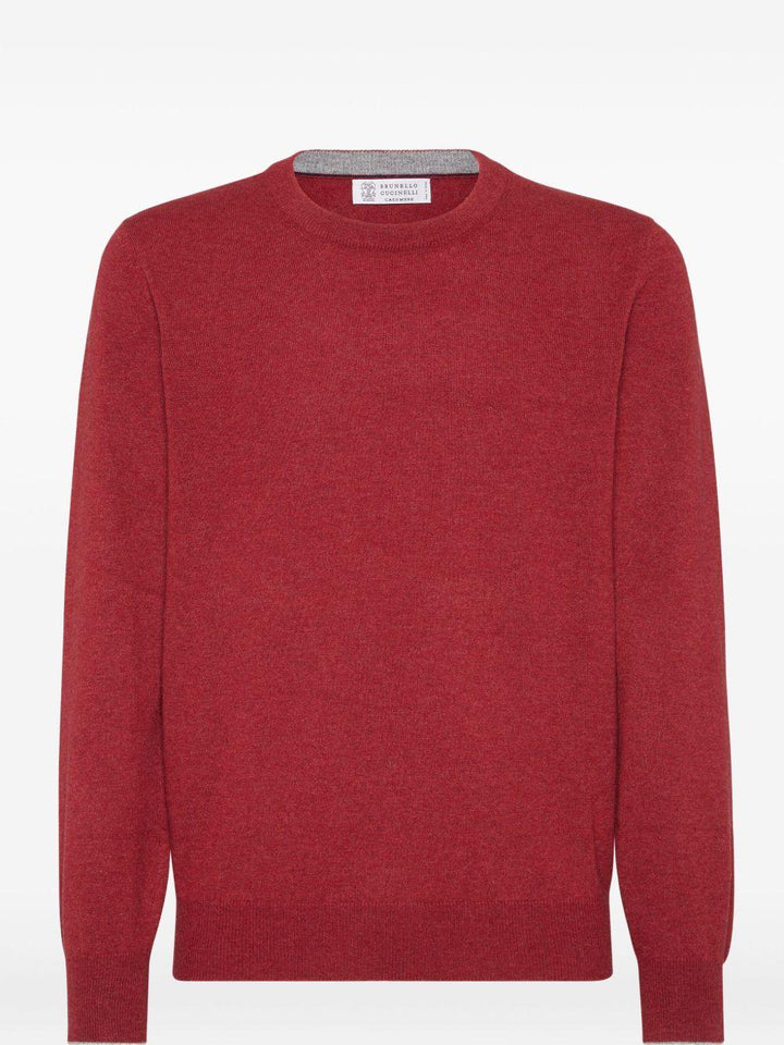 Maglione in cashmere rosso scuro 
