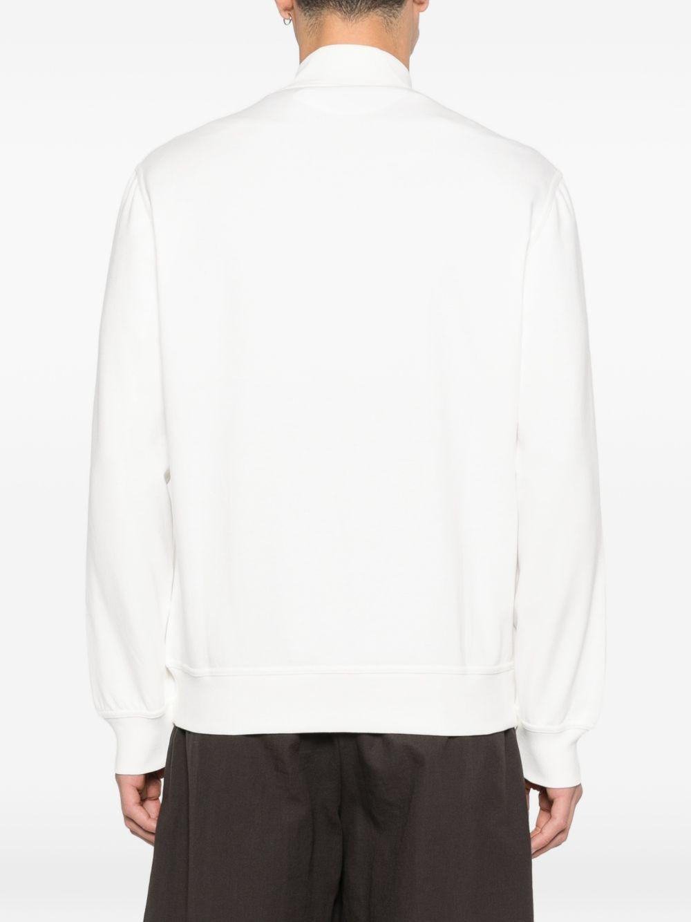Felpa con zip bianco opaco 