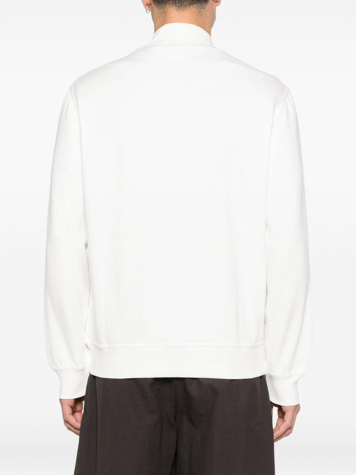 Felpa con zip bianco opaco 