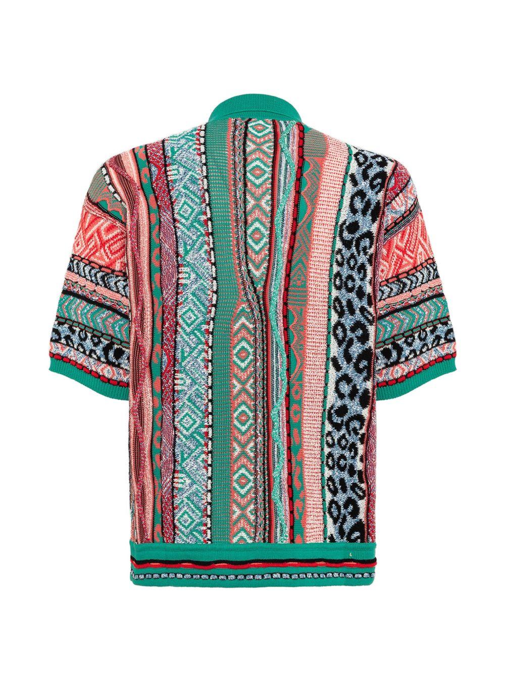 Camicia con taschino fantasia verde 