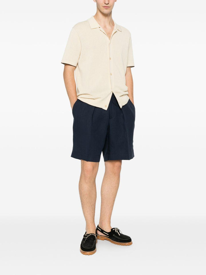 Shorts con pinces blu 