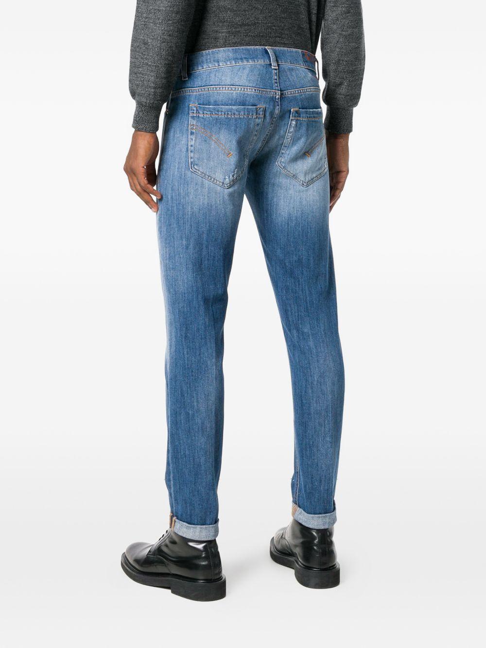 Jeans blu effetto schiarito 