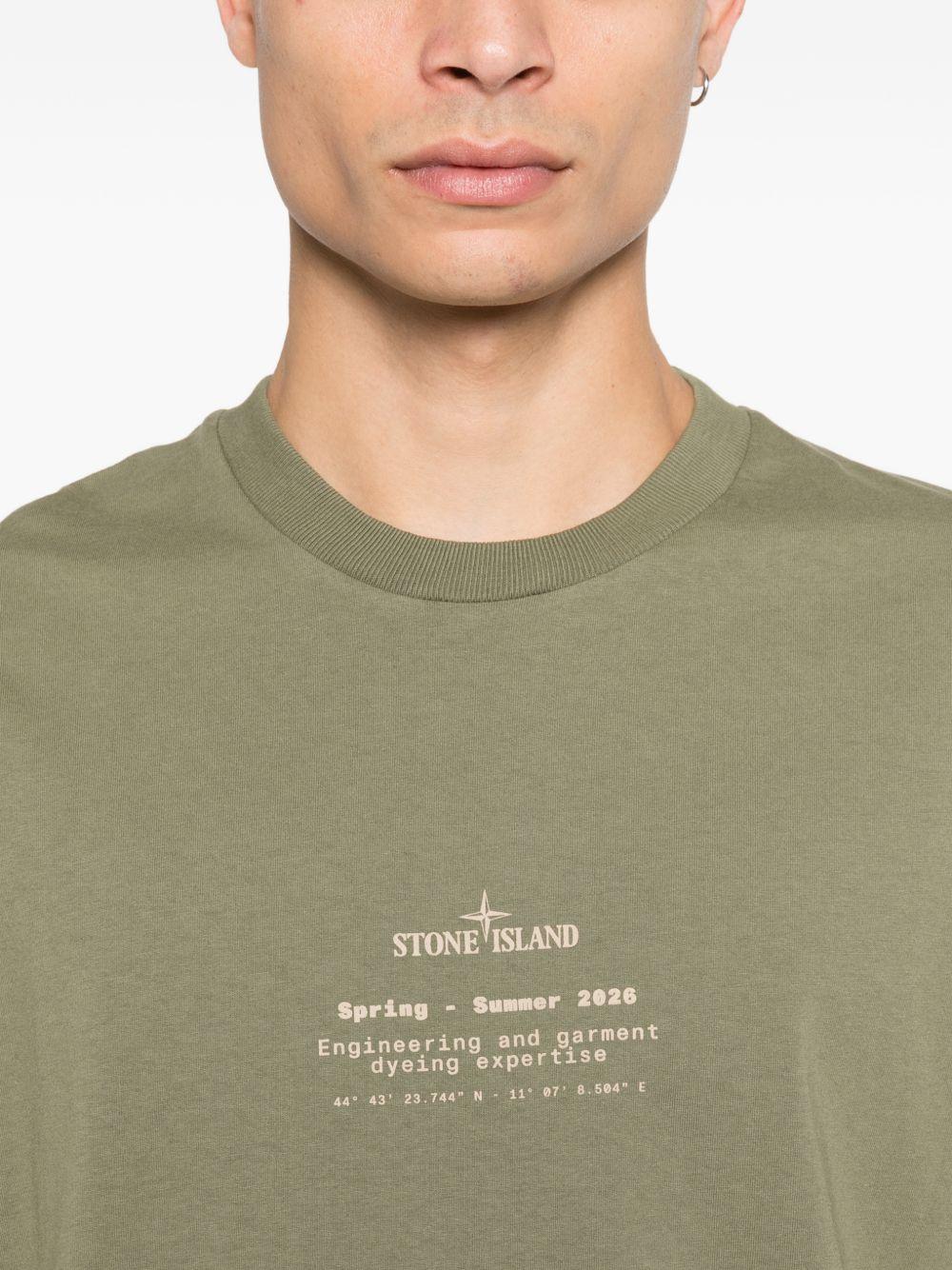 T-shirt verde militare con logo 