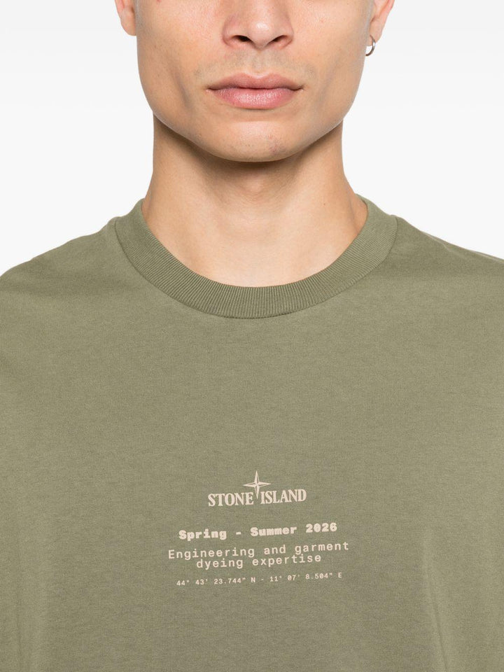 T-shirt verde militare con logo 