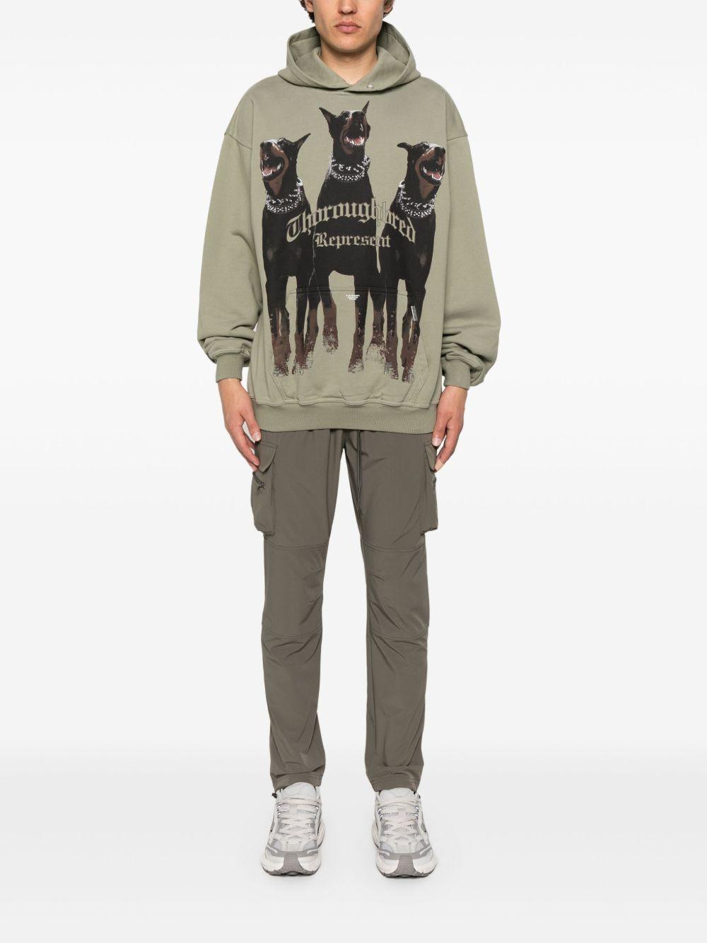 Felpa con cappuccio khaki Thoroughbred 