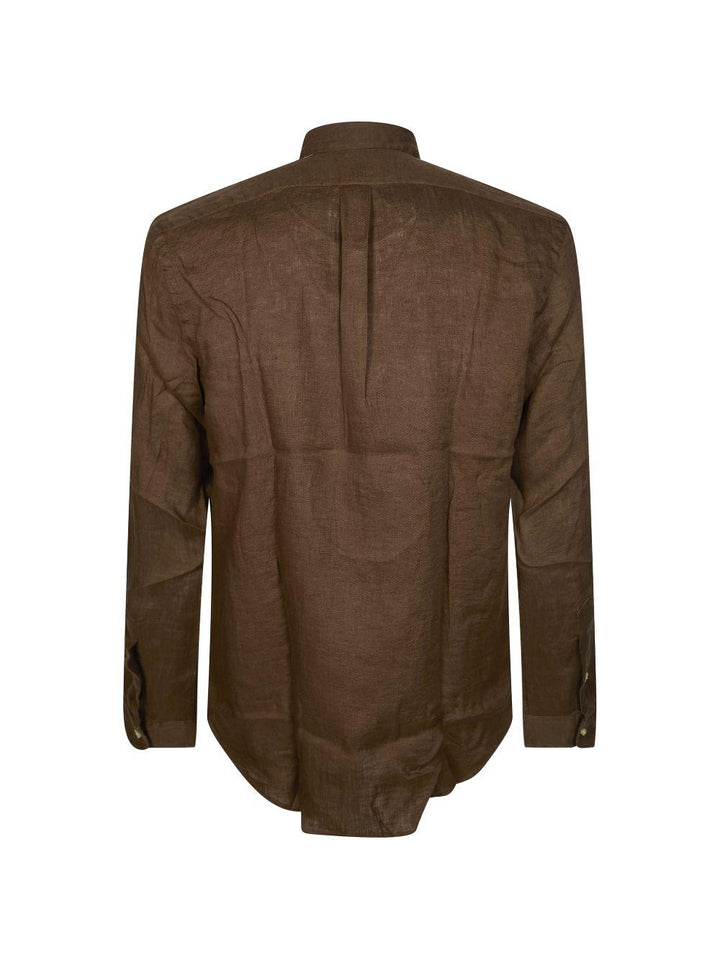 Camicia marrone in lino 
