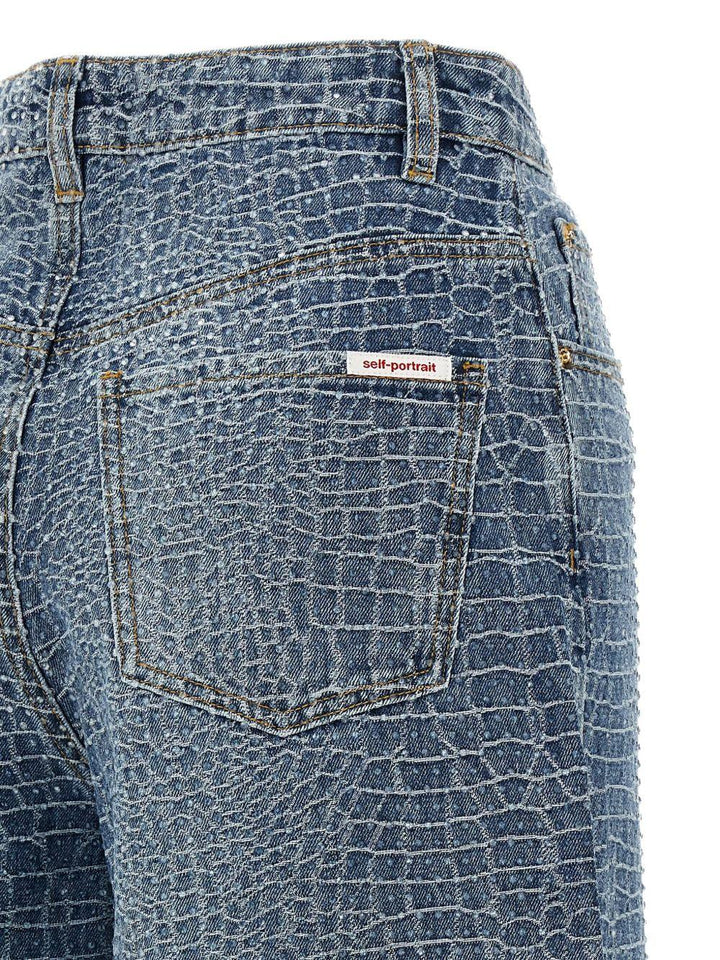 Denim con effetto coccodrillo 