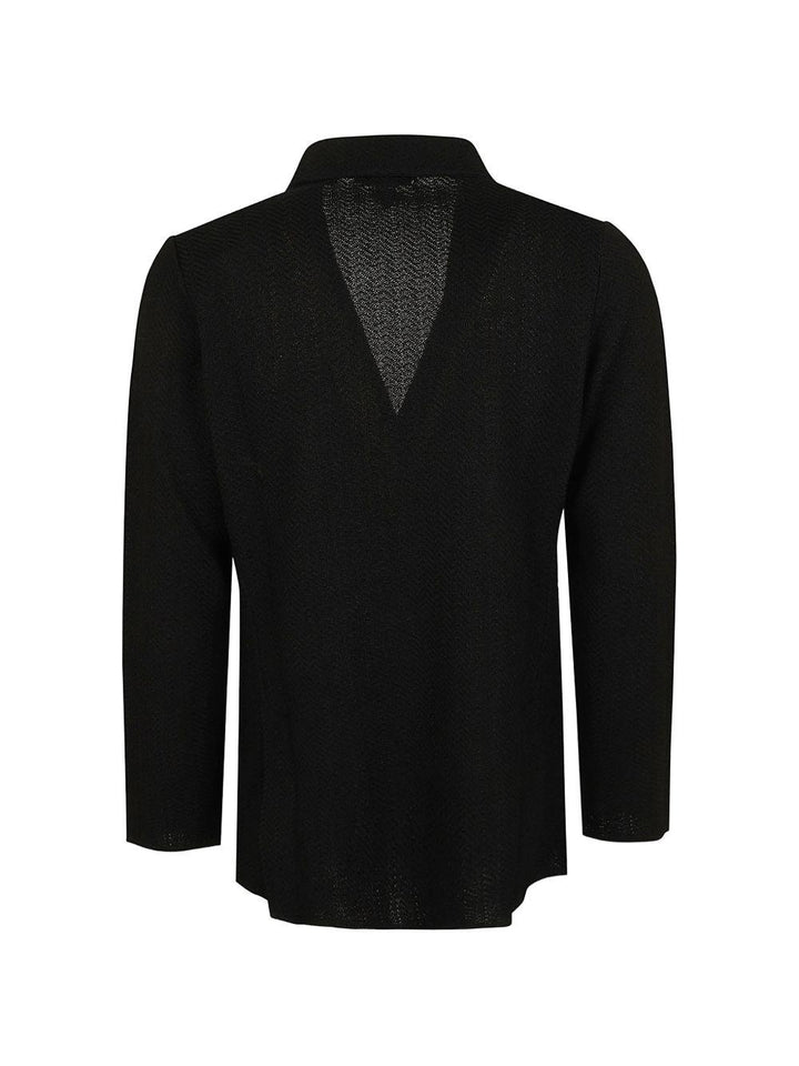 Blazer nero doppiopetto in cotone 