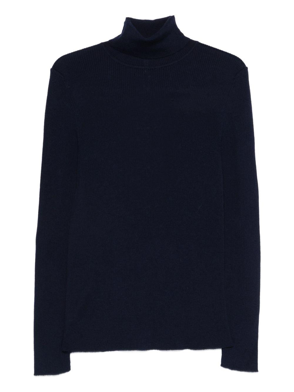 Maglione a collo alto blu 