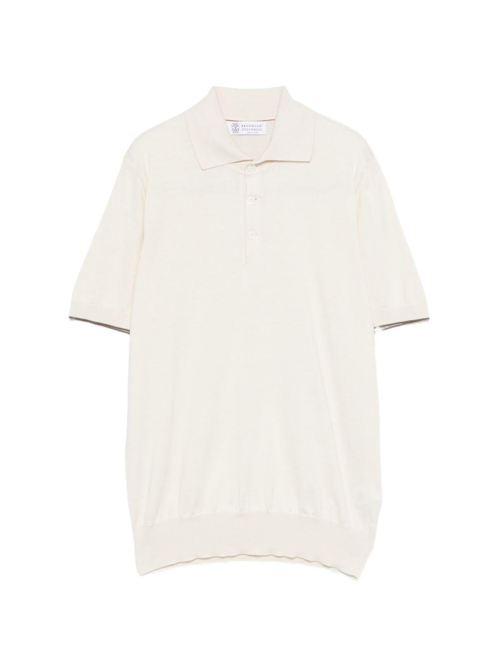 Polo beige chiaro con bottoni 