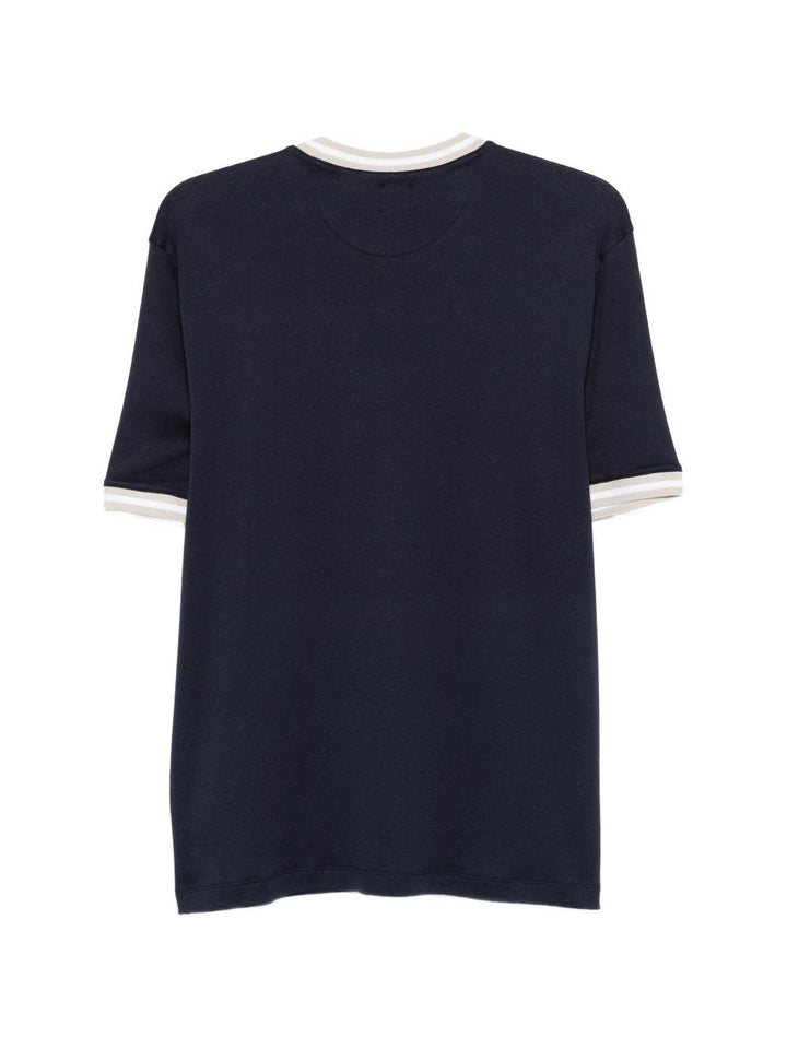 T-shirt girocollo blu e tortora 