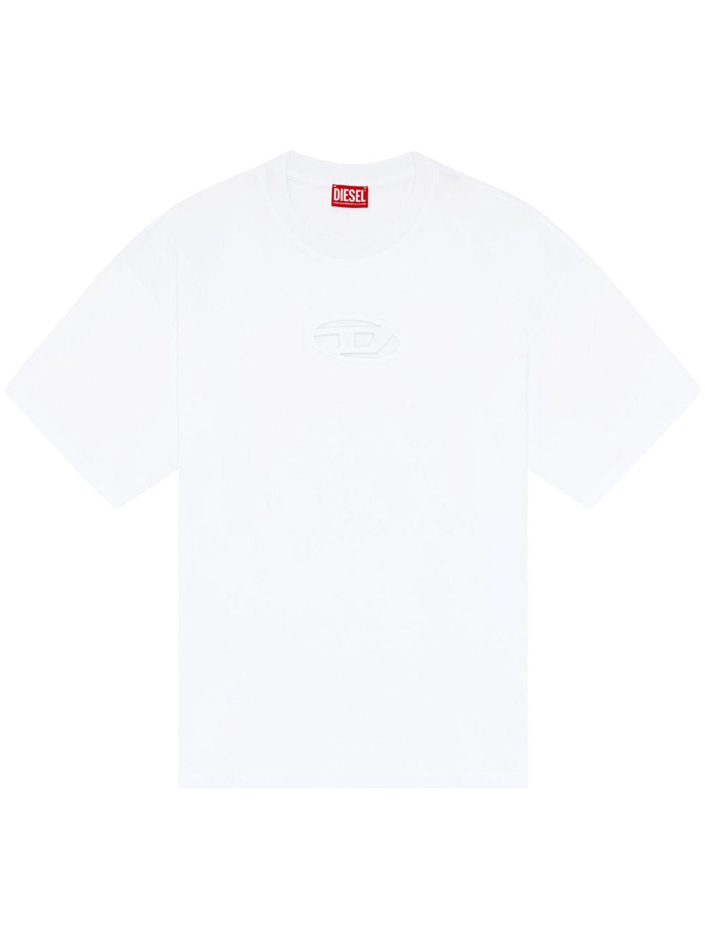 T-shirt bianca logo traforato 