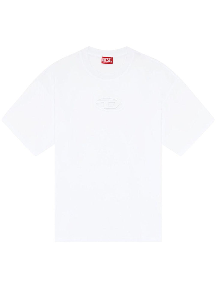 T-shirt bianca logo traforato 