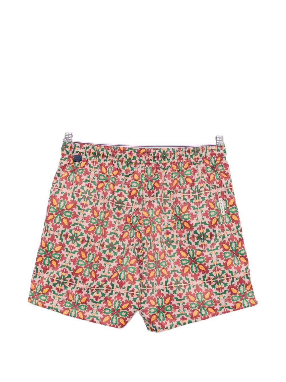 Costume da bagno verde/rosso con stampa 
