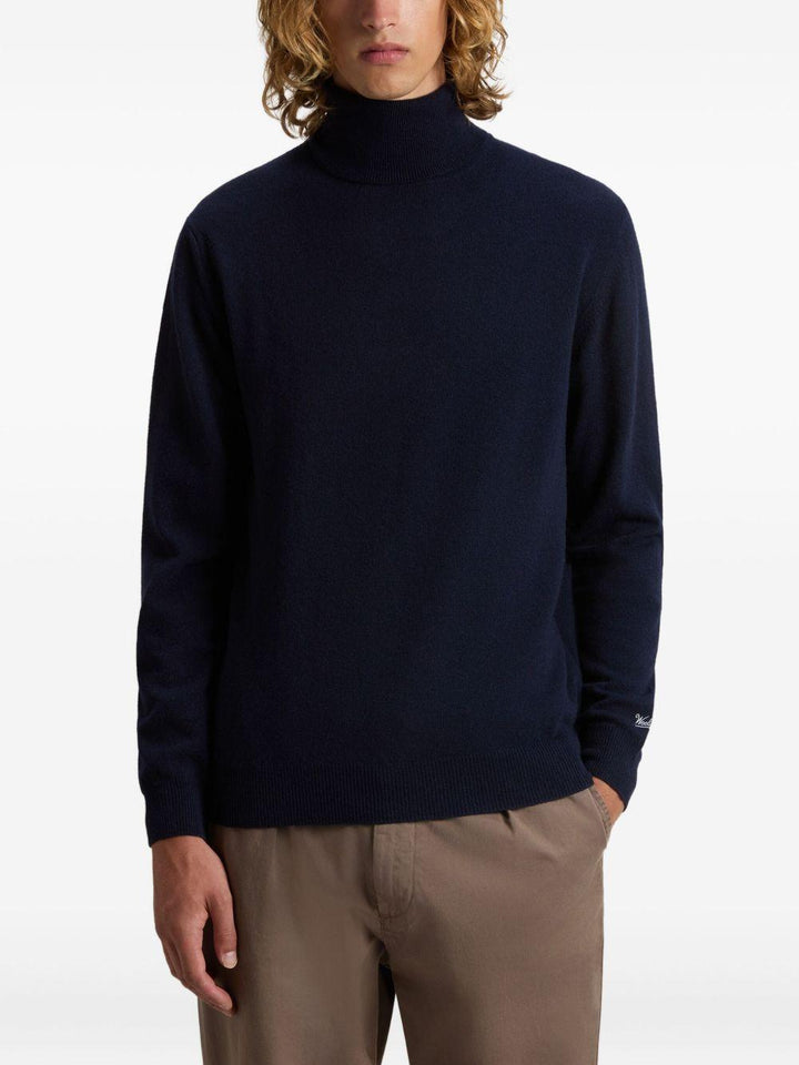 Maglione a collo alto blu 