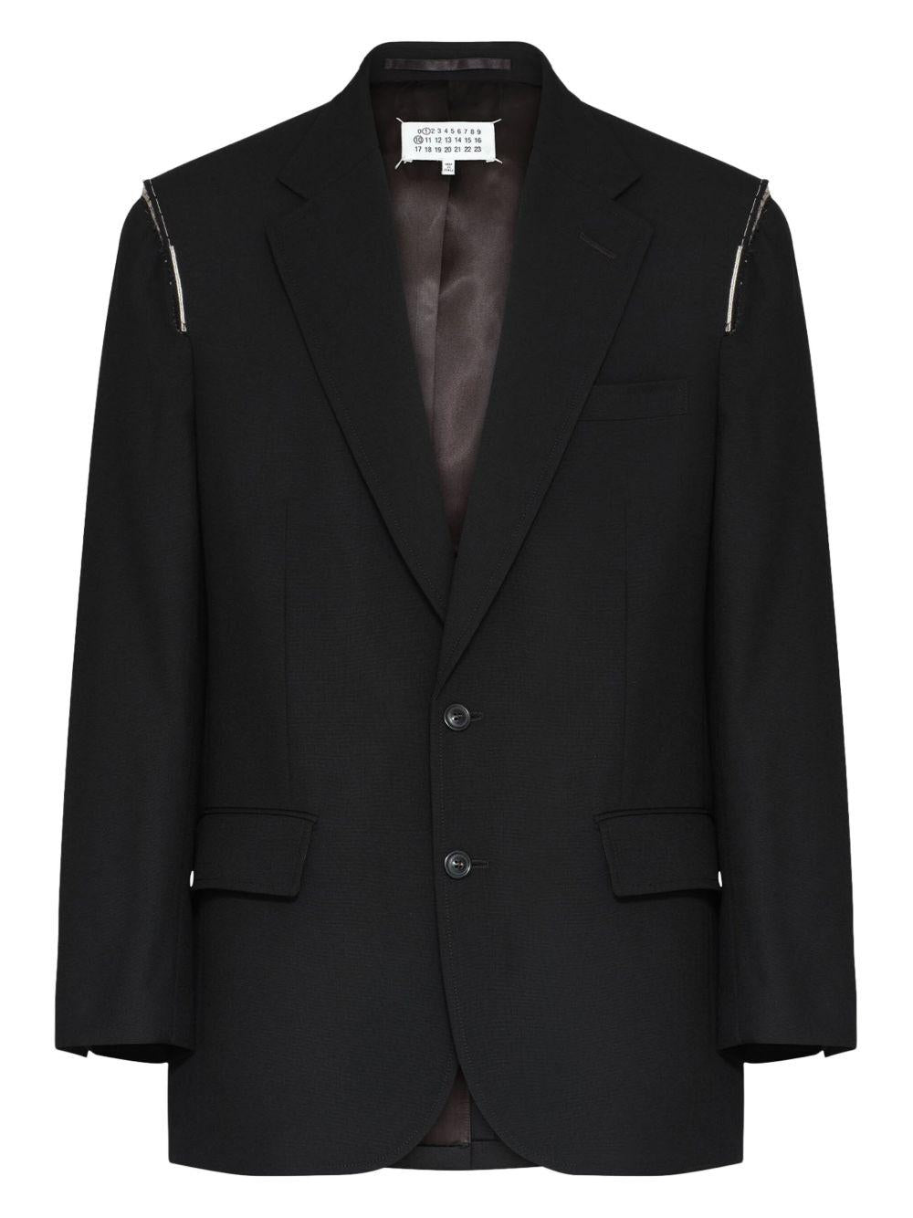 Blazer nero con spalline 