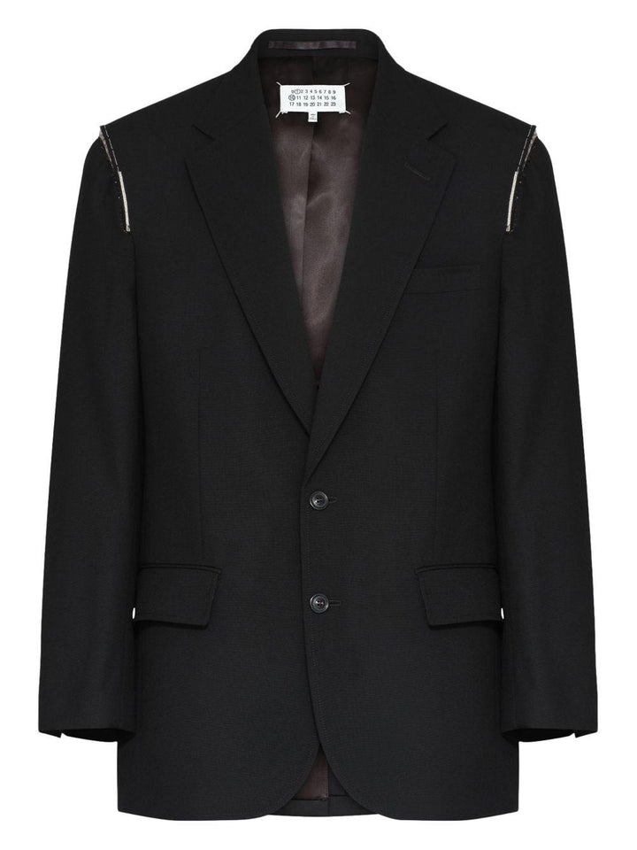 Blazer nero con spalline 