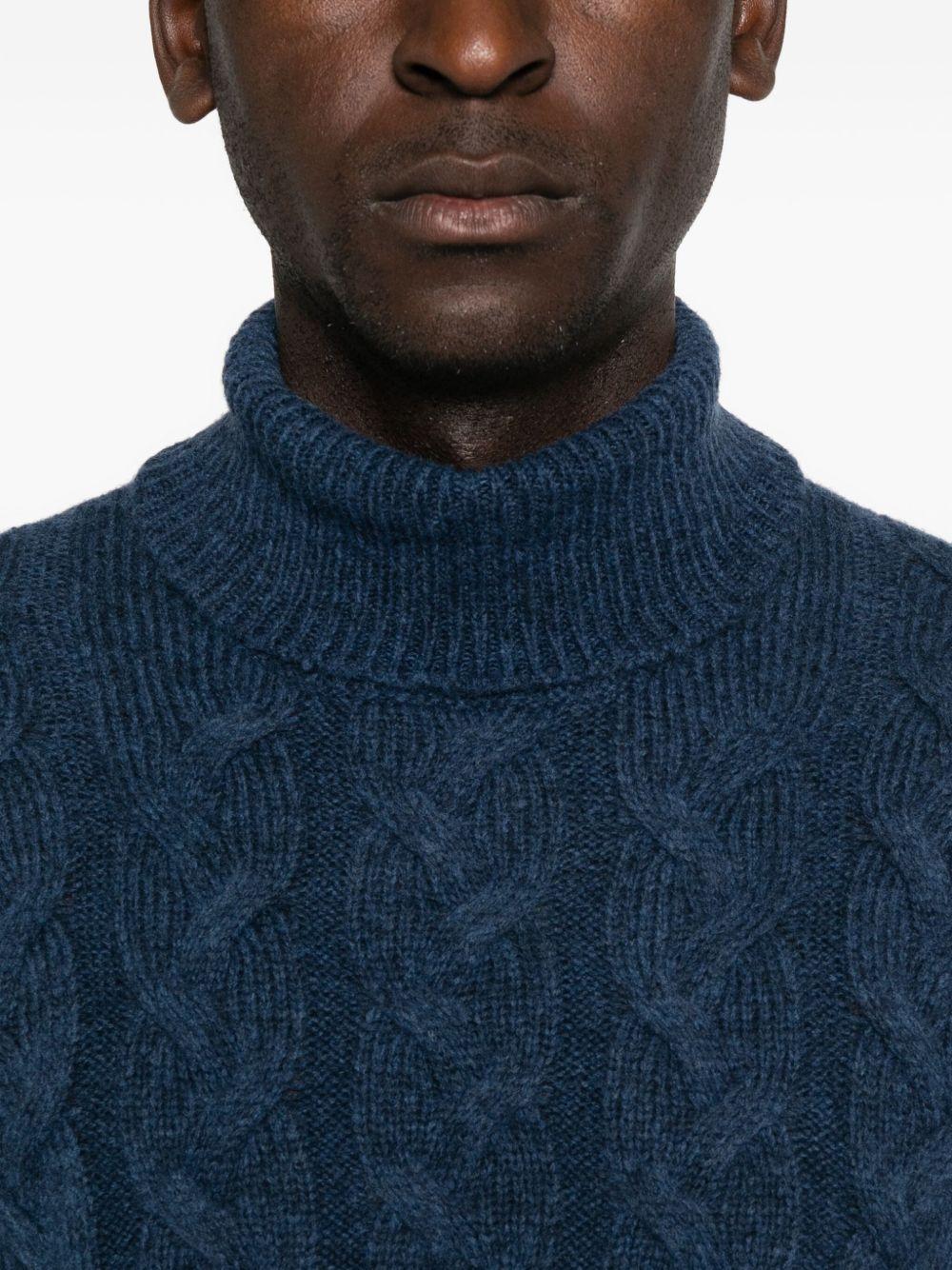 Maglione a collo alto blu scuro 