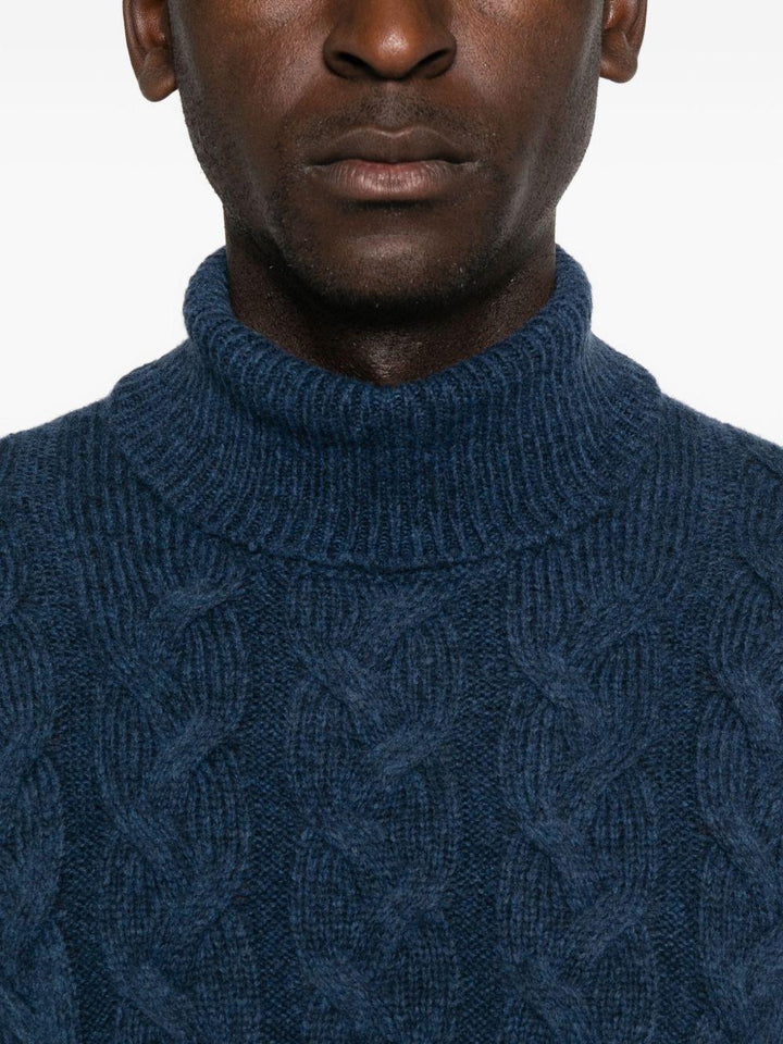 Maglione a collo alto blu scuro 