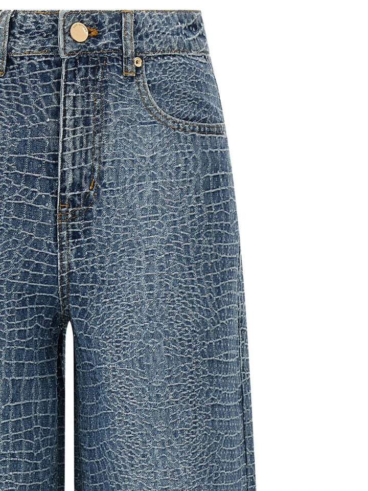 Denim con effetto coccodrillo 