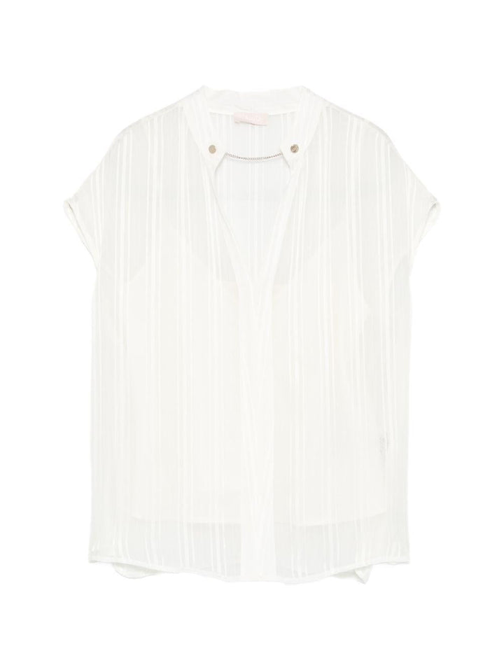 Blusa con scollo a V 