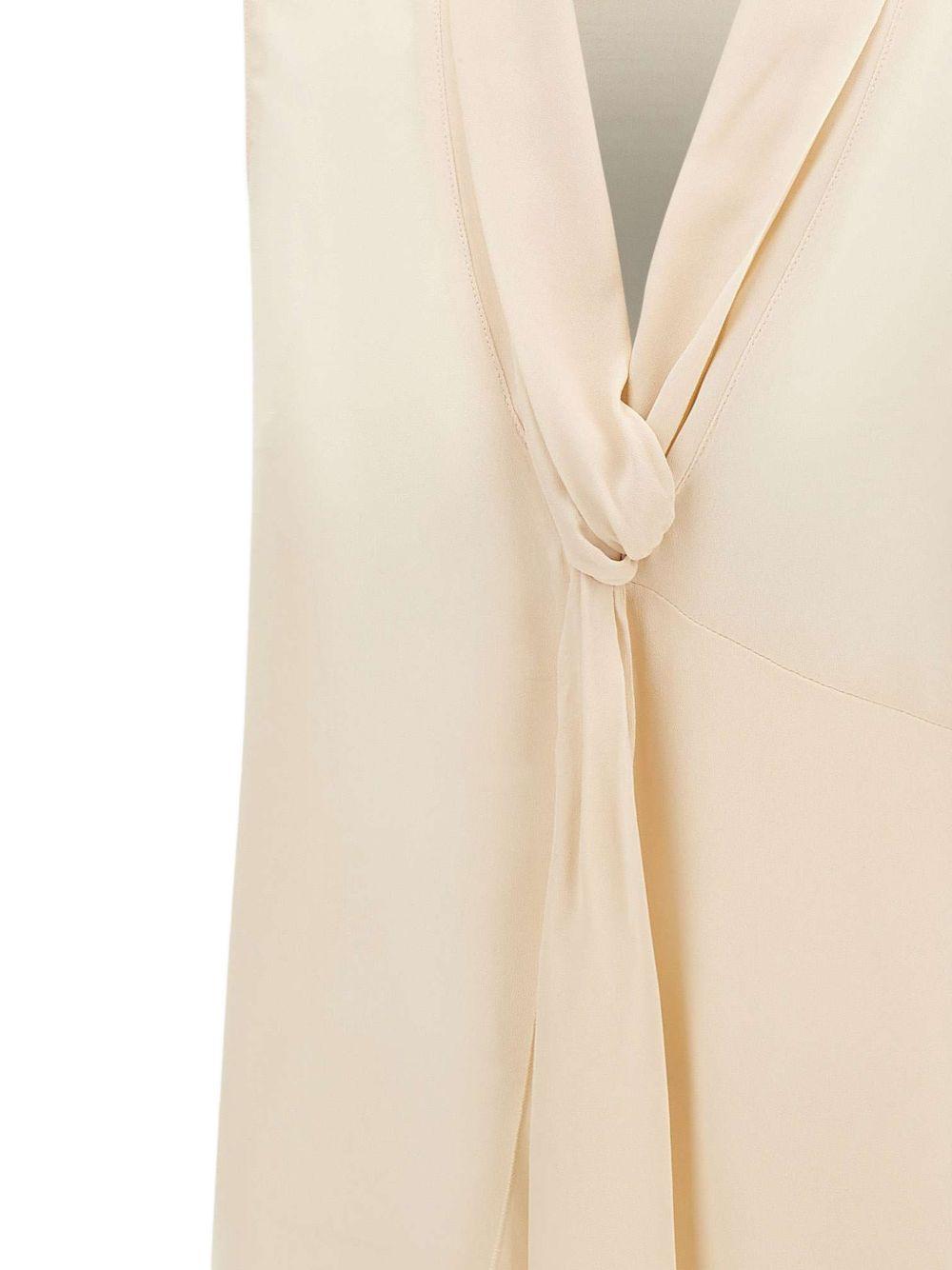 Top Georgette con scollo a V 