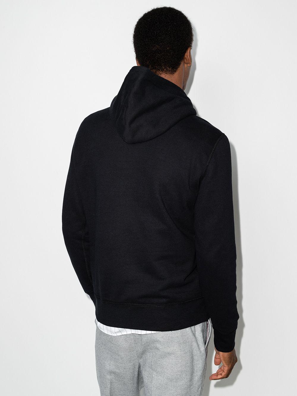 Hoodie nera con logo ricamato 