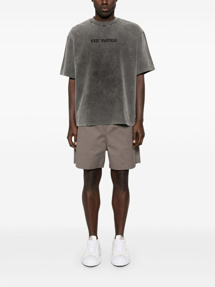 T-shirt Distort nero slavato 
