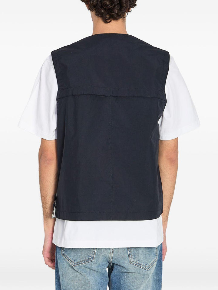 Gilet blu navy metal lamina poly ripstop 