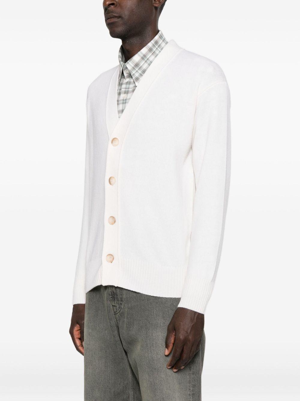 Cardigan con scollo a V bianco 