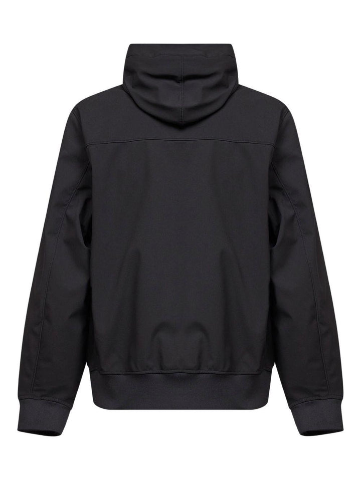 Giacca Shell-r e.Dye Technology con cappuccio e zip nero 
