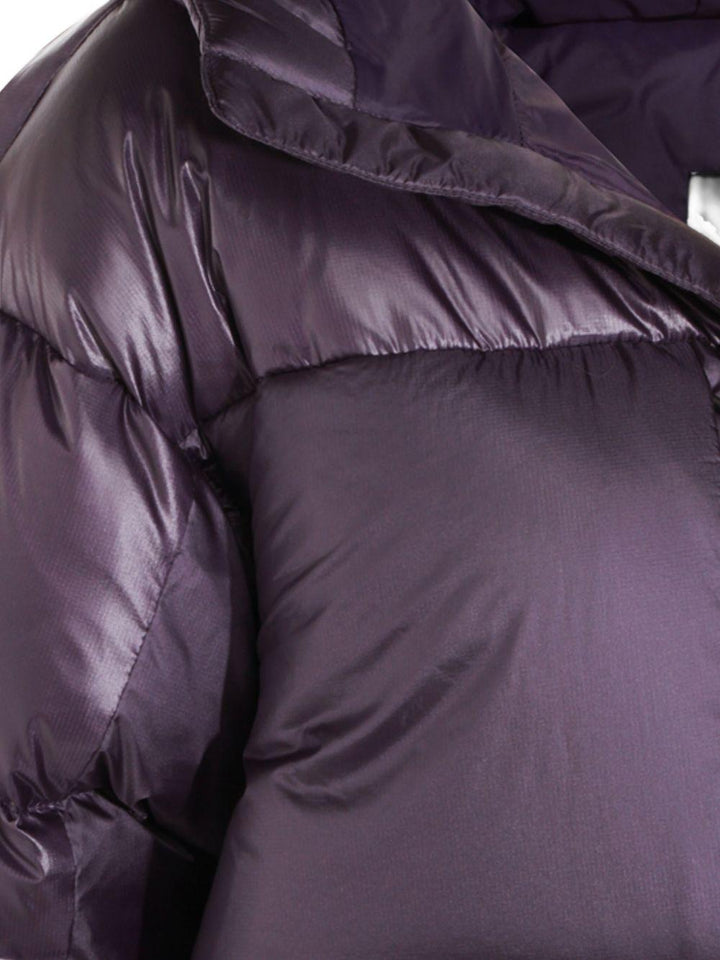 Piumino viola con logo 