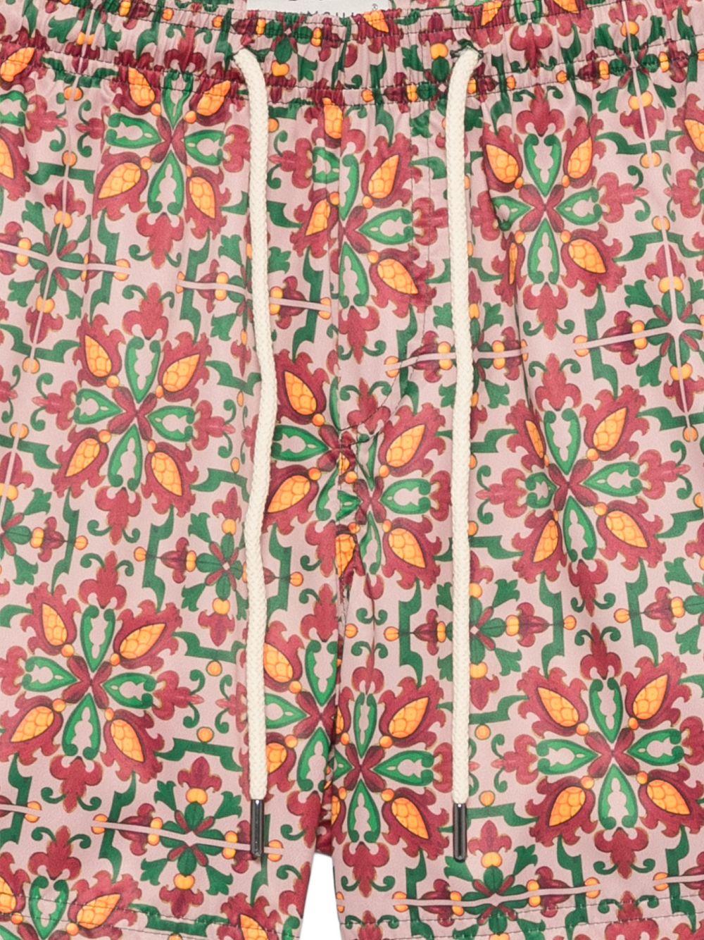 Costume da bagno verde/rosso con stampa 