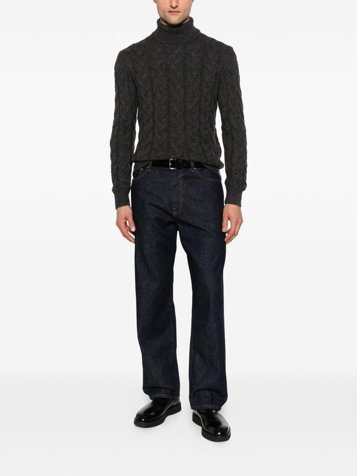 Maglione a collo alto grigio scuro