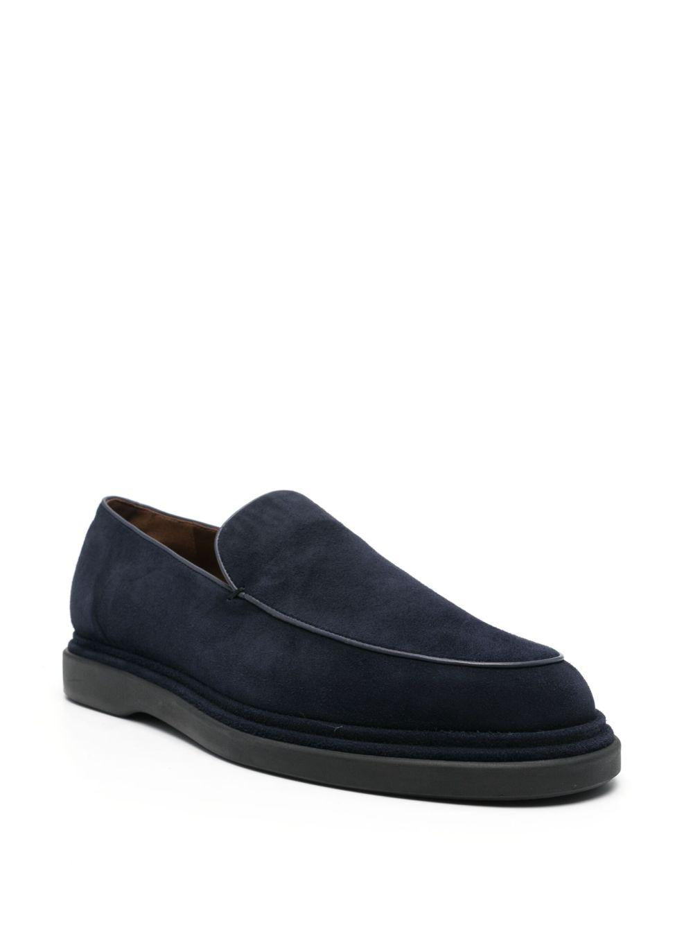 Mocassini blu notte in suede 