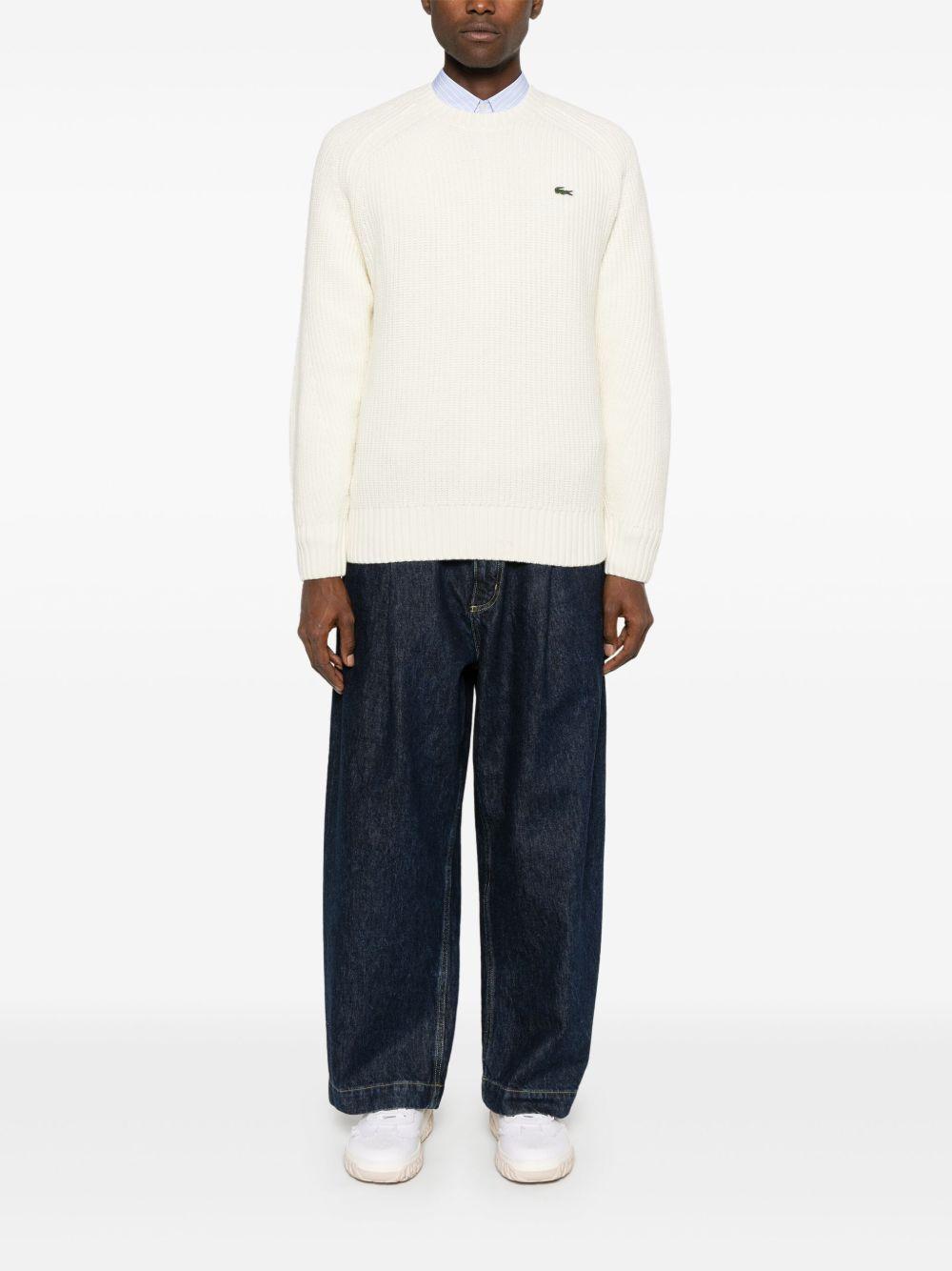 Maglione con ricamo écru 