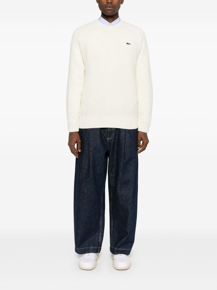 Maglione con ricamo écru 