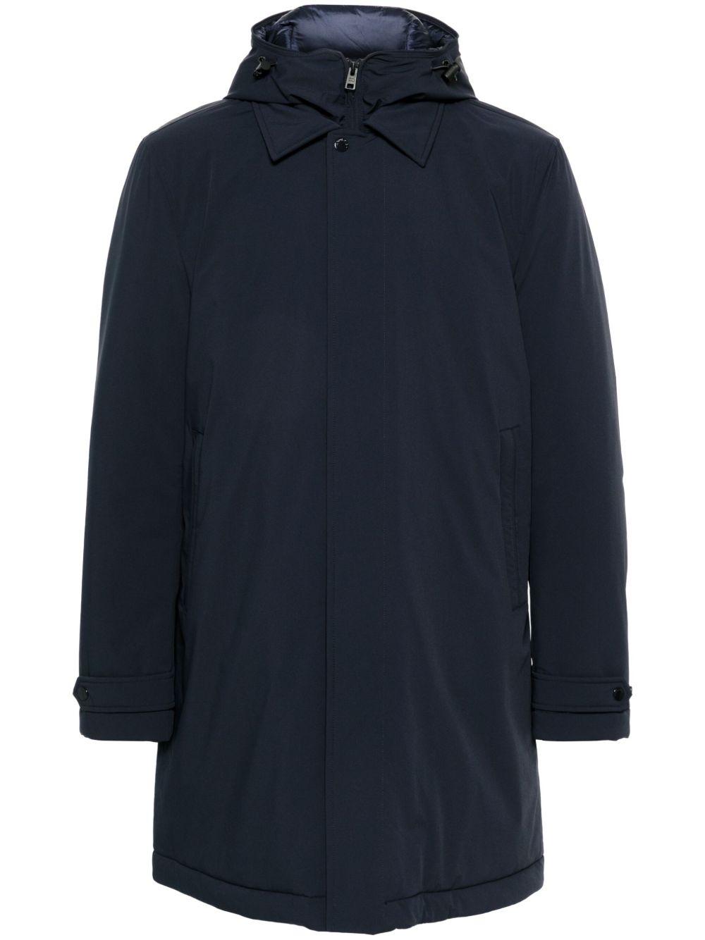 Cappotto con cappuccio blu navy 