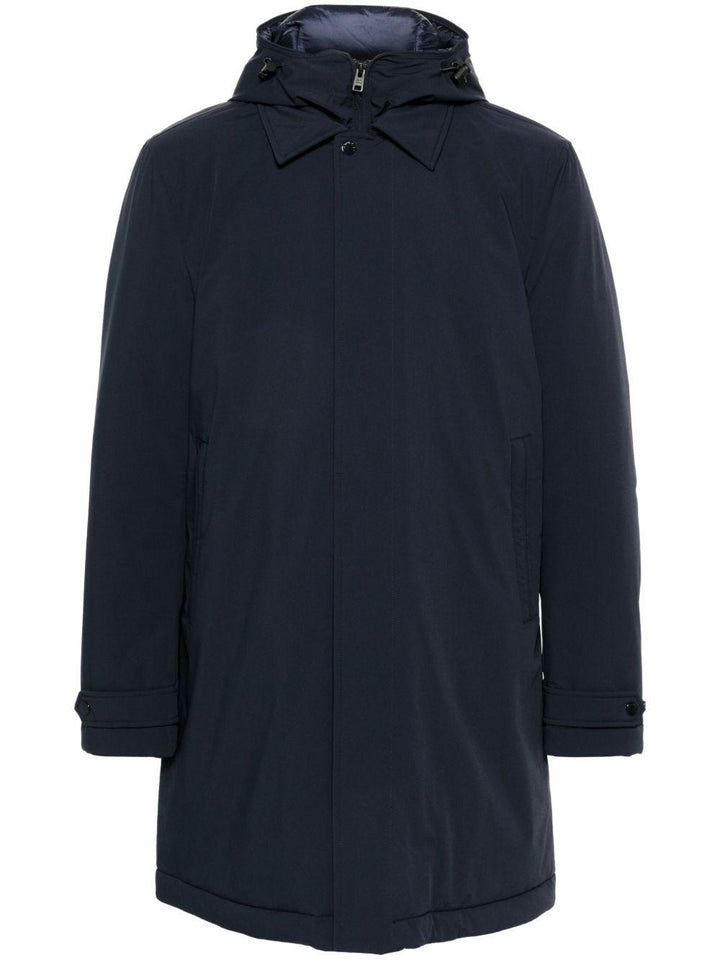 Cappotto con cappuccio blu navy 