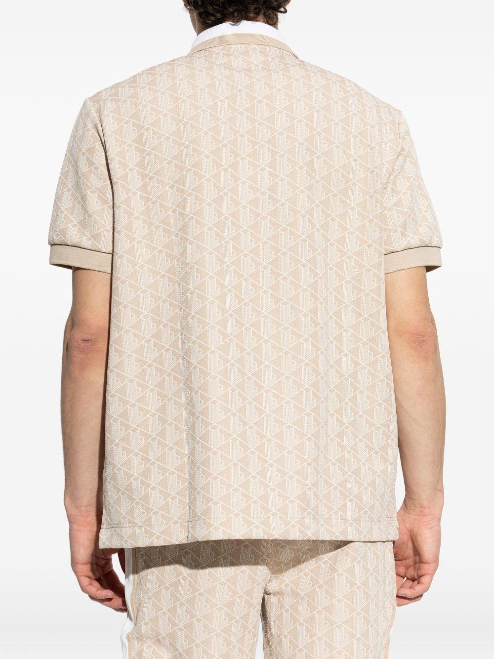 Polo beige chiaro con monogramma 