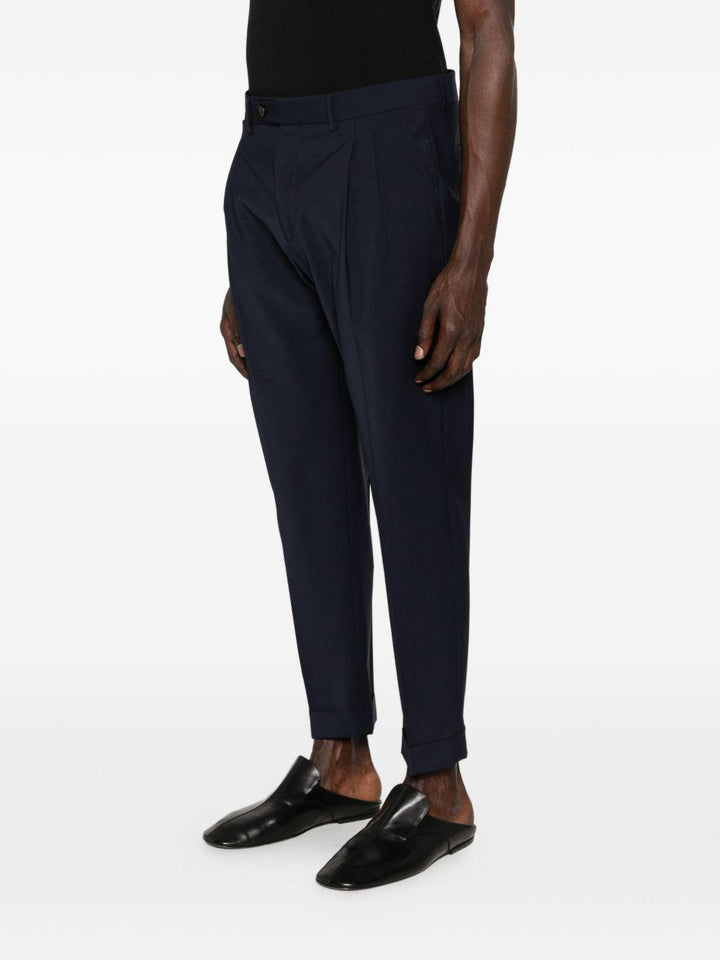 Pantaloni blu scuro con risvolto 