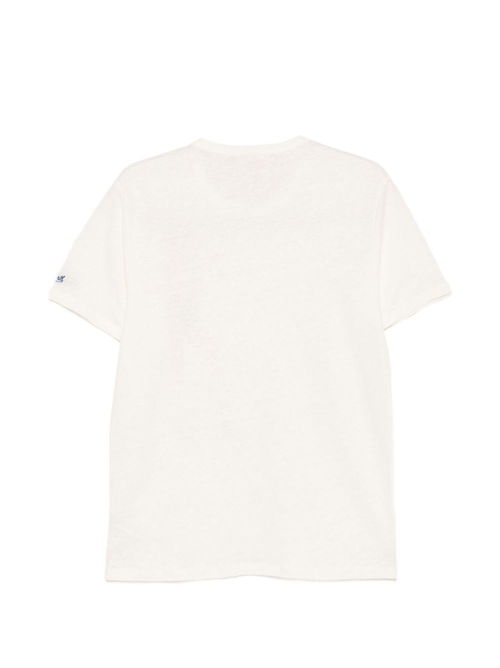 T-shirt con taschino e stampa Ecstasea panna 