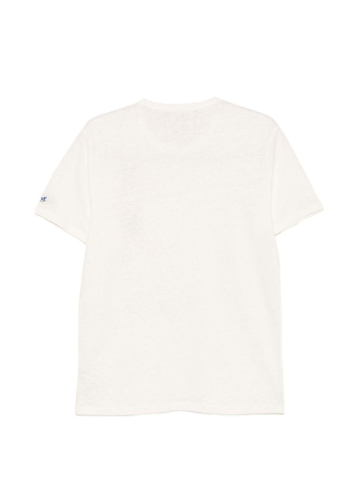 T-shirt con taschino e stampa Ecstasea panna 