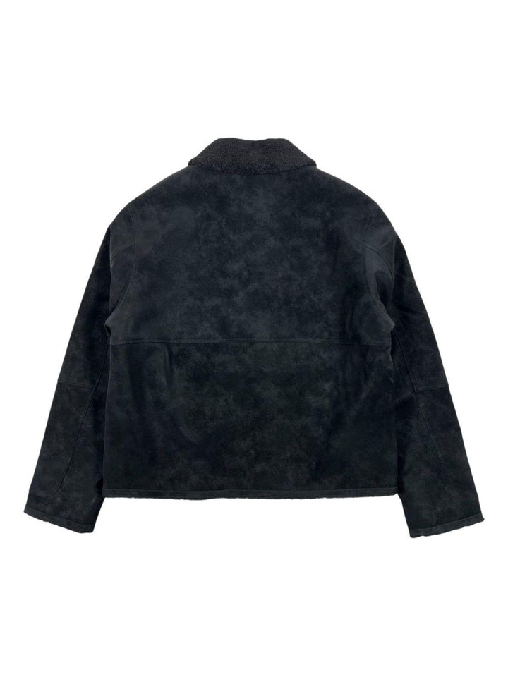 Giacca color sabbia con colletto in shearling 