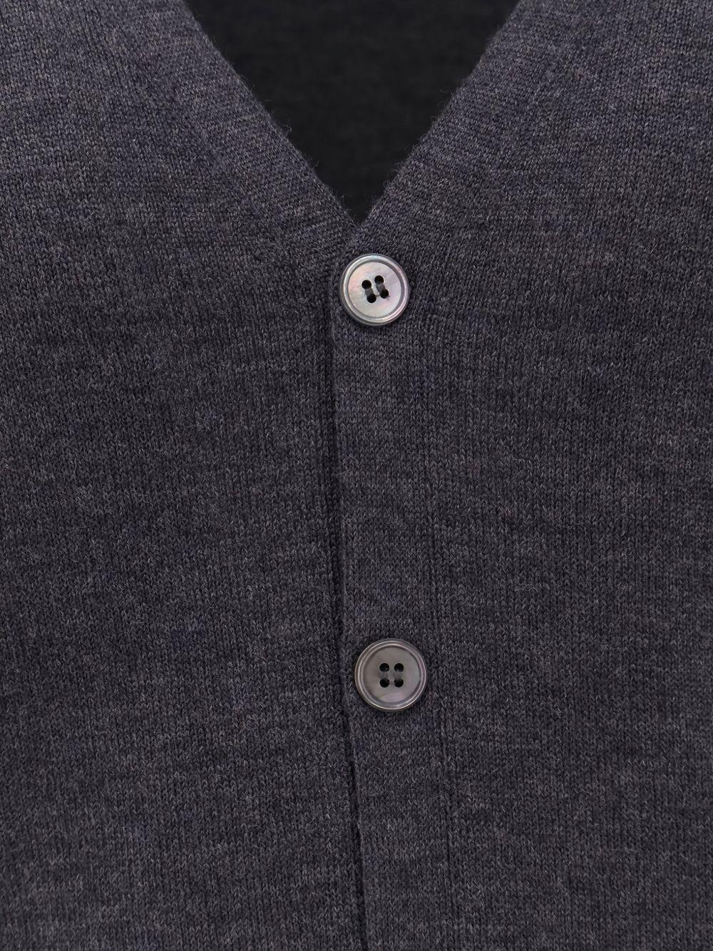 Cardigan con bottoni e scollo a V grigio scuro 