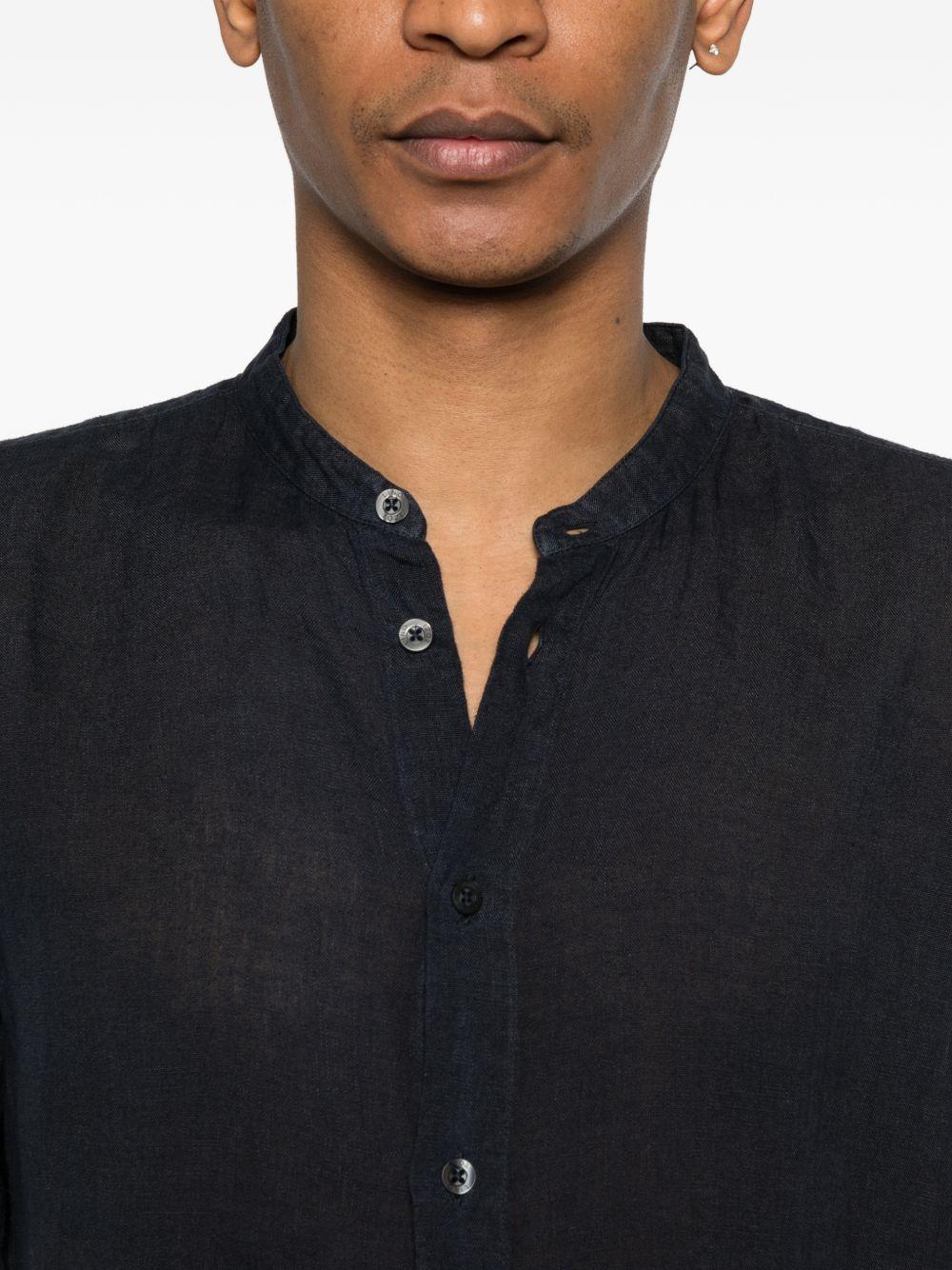 Camicia nera colletto coreano 